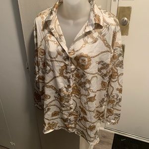 Oversized Satin Button Up